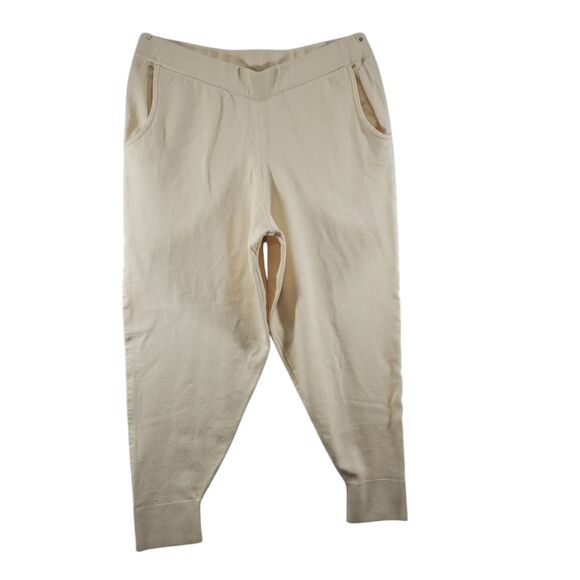 PM Wynne Layers Pull On Jogger Neutral Nude Cream Knit Stretch Petite Medium - Picture 1 of 11
